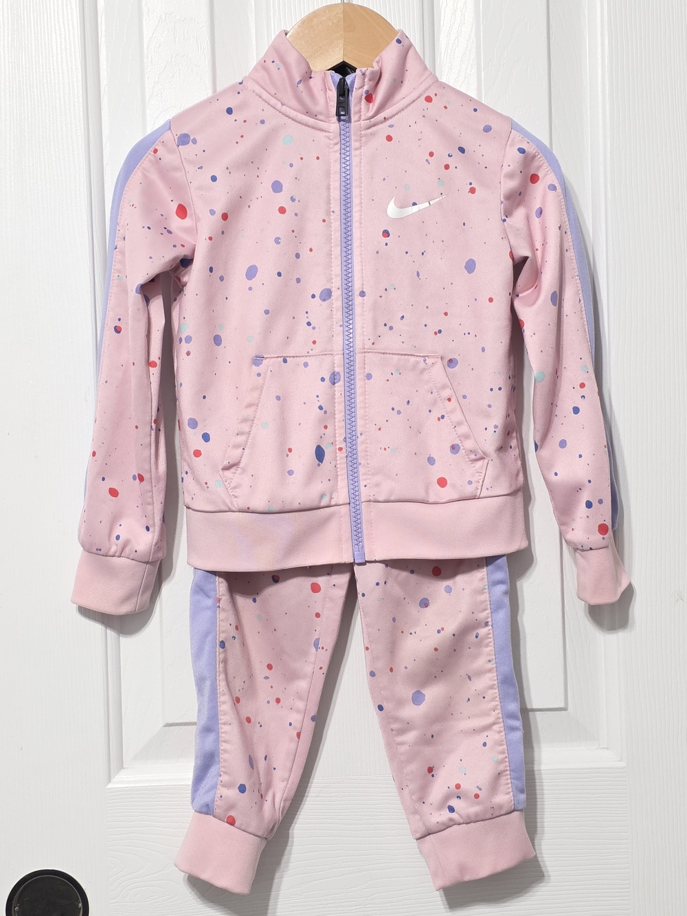 Nike Girls Pink Speckle Tracksuit Set, 3t